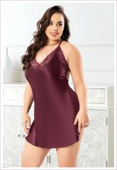 Miss Laris 4035 Battal Beden Bayan Saten Gecelik