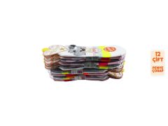 XGRİ POLO 6-23 3 Boyutlu Bayan Penye Sneaker Çorap 12'li