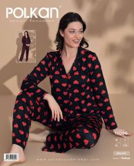 Polkan 11096 Bayan Uzun Kollu Milan Pijama Takım 4'lü