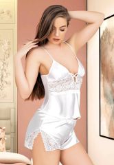 Miss Laris 3083 Bayan Saten Şortlu Takım