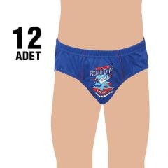 Tutku 0138 Erkek Çocuk Elestan Baskılı Slip Külot 12'li