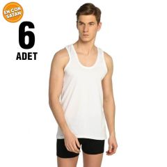 Tutku 0101 Erkek Beyaz Penye Atlet 6'lı