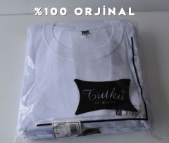 Tutku 0105 Erkek Beyaz Penye Sıfır Yaka Fanila 6'lı