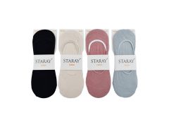 Staray 0654 Dikişsiz Silikonlu Bayan Penye Babet 12'li