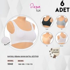 Dondeza 5042 Raporlu Kalın Askılı Pedli Battal Bayan Bustiyer 6'lı
