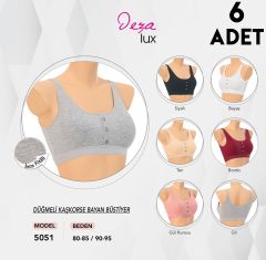 Dondeza 5051 Düğmeli Kaşkorse Bayan Bustiyer 6'lı