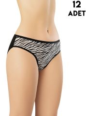 Kota 5004 (M-L-XL-2XL-3XL) Bayan Desenli Bikini 12'li