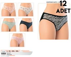 Kota 5004 (M-L-XL-2XL-3XL) Bayan Desenli Bikini 12'li