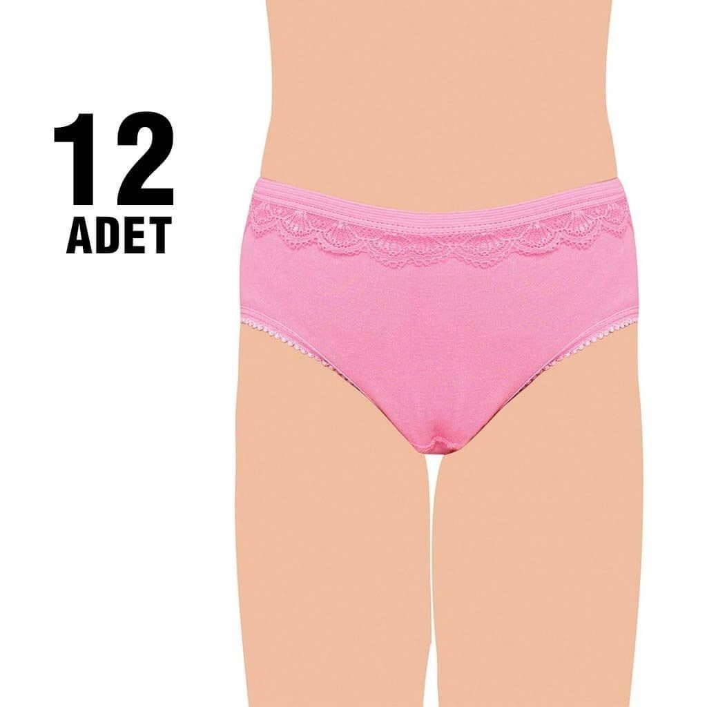 Tutku 834 Kız Çocuk İnce Bel Pınar Slip Külot 12'li