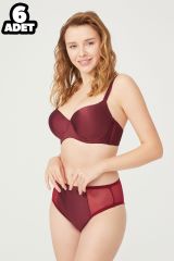 Cansoy 660 Bordo Diana C Cup Balenli Desteksiz Bayan Sütyen 6'lı