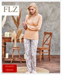 Flz 89-50 Bayan Uzun Kollu Pijama Takımı (S-M-L-XL) 4'lü