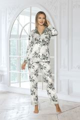 Flz 89-54 Bayan Uzun Kollu Pijama Takımı (S-M-L-XL) 4'lü