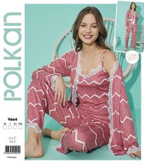 Polkan 9664 Pegasus 3'lü Bayan Pijama Takımı