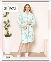 Alperi 71-03 Velsoft Bayan Uzun Kollu Sabahlık 4'lü