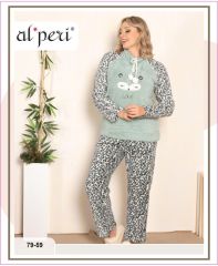 Alperi 79-59 Polar Bayan Uzun Kollu Pijama Takımı 4'lü