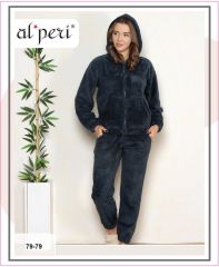 Alperi 79-79 Polar Bayan Uzun Kollu Pijama Takımı 4'lü