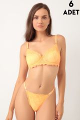 Love Secret Brodeli 1027 B Cup Balenli Desteksiz Bayan Sütyen Takım 6'lı