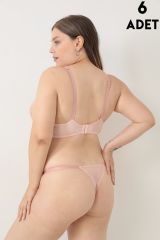 Love Secret Brodeli 5003 C Cup Balenli Desteksiz Bayan Sütyen Takım 6'lı