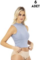 Kota 6805 Balıkçı Yaka Raporlu Ribana Pedli Bayan Crop 6'lı