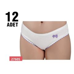 Güryıldız 27605 Penye Ribana Ponponlu Kız Çocuk Külot 12'li
