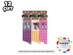 XGRİ POLO 3'lü Kız Çocuk Penye Soket 12'li