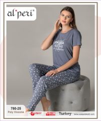 Alperi 780-25 Bayan Kısa Kol Pijama Takım 4'lü