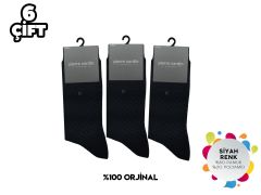 Pierre Cardin 731-Siyah Erkek Penye Çorap 6'lı