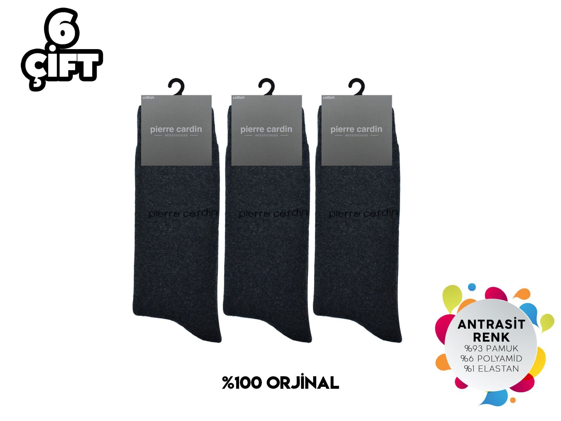 Pierre Cardin 527-Antrasit Erkek Termal Havlu Çorap 3'lü