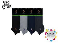 ADG 3013 Dikişsiz Erkek Bambu Patik 12'li