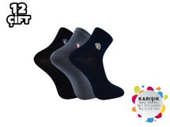 ADG 2010 Dikişsiz Yarım Konç Erkek Bambu Patik 12'li