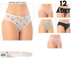 Kota 5005 (M-L-XL-2XL-3XL) Bayan Desenli Bikini 12'li