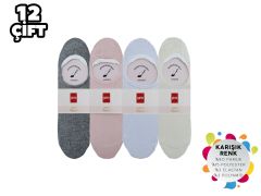 Şirin 4022-1 Dikişsiz Silikonlu Bayan Pamuk Babet 12'li