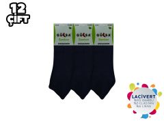 Gülsa Lacivert Dikişsiz Erkek Bambu Patik Çorap 12'li