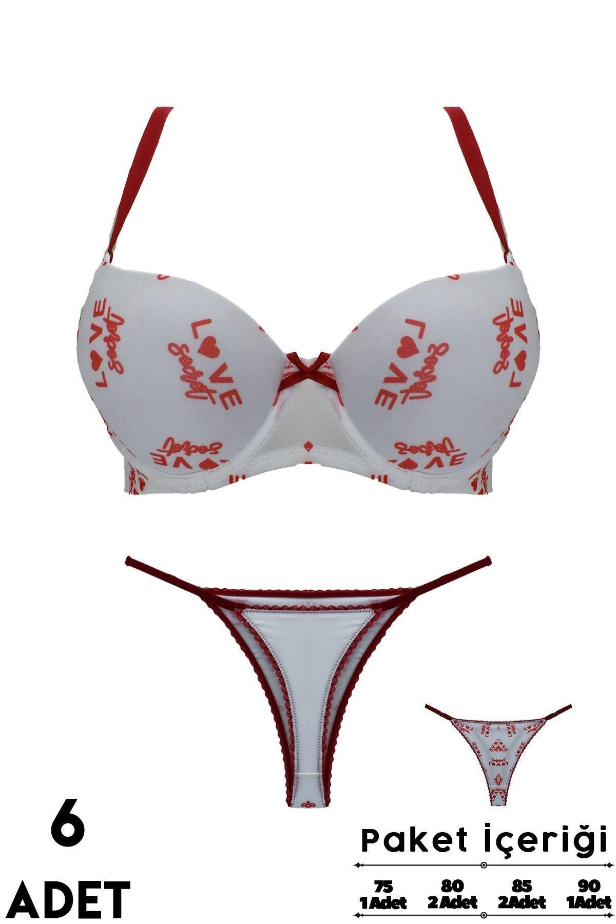 Love Secret 2-13 B Cup Balenli Destekli Bayan Sütyen Takım 6'lı