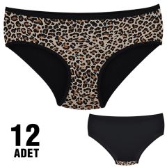 Dondeza 201-80 Desenli Bayan Ara Beden Külot 12'li