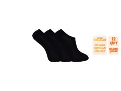 Esinti 26-Siyah Dikişsiz Bayan Bambu Sneakers 12'li