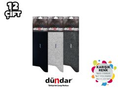 Dündar 003-2 Dikişsiz Erkek Likralı Penye Çorap 12'li