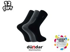 Dündar 003-2 Dikişsiz Erkek Likralı Penye Çorap 12'li