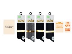 Pola 4080-6 Garson Yazlık Erkek Bambu Çorap 12'li
