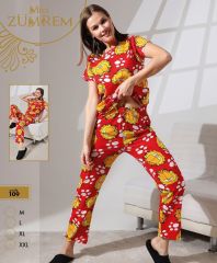 Zümrem 109 Bayan Kısa Kollu Süprem Pijama Takım 4'lü