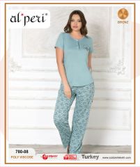 Alperi 780-08 Bayan Kısa Kol Pijama Takım 4'lü