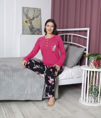 Tekten 5270 Bayan Uzun Kollu Pijama Takım 4'lü