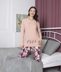 Tekten 5290 Bayan Uzun Kollu Pijama Takım 4'lü