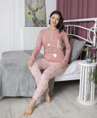 Tekten 5230 Bayan Uzun Kollu Pijama Takım 4'lü