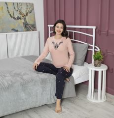 Tekten 5200 Bayan Uzun Kollu Pijama Takım 4'lü