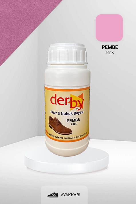 Derby Süet ve Nubuk Deri Boyası 250 mL / Süet Nubuk Ayakkabı Boyası Pembe