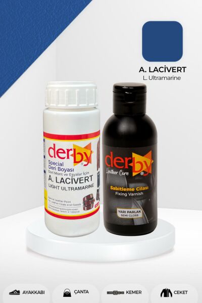 Derby Special Deri Boyası ve Cilası 100 mL - 2'li Set / Mont Eşya Çanta Deri Boyası Kızıl Kahve