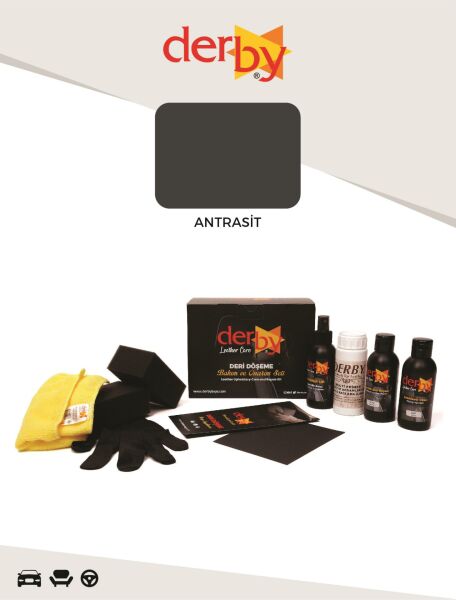 Derby Oto Torpido, Plastik, Trim ve Bakalit Aksam Boyama ve Yenileme Seti - 4'lü Set Antrasit