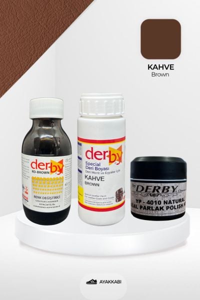 Derby Deri Ayakkabı Renk Değiştirme Seti Kahve