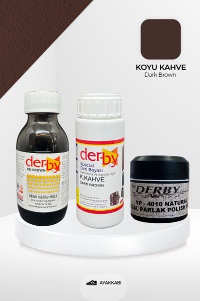 Derby Deri Ayakkabı Renk Değiştirme Seti Kahve